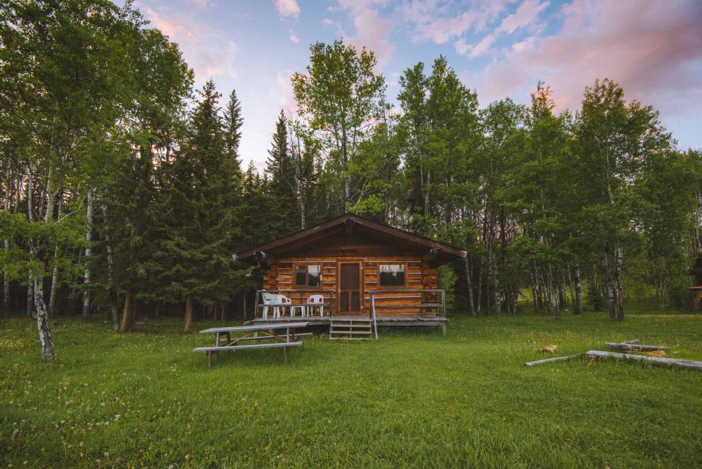 our canadian cabin during sunset