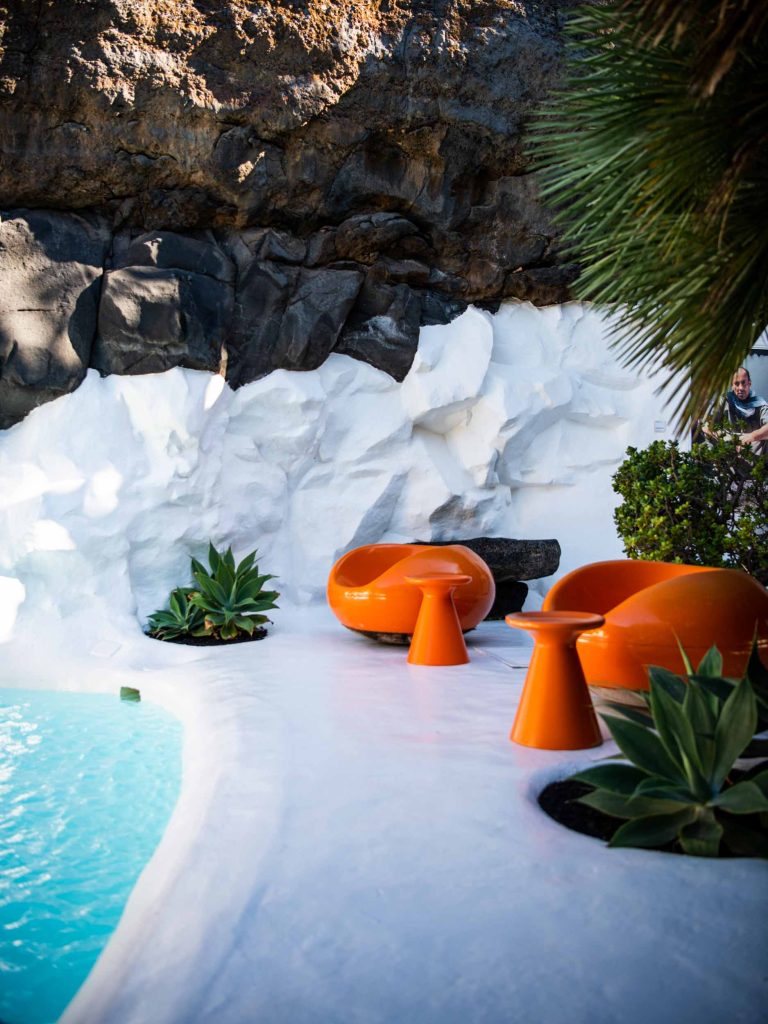 pool in the volcano house by cesar manrique in lanzarote